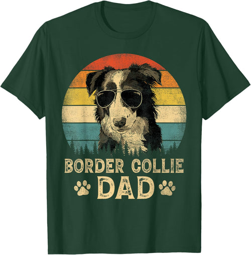 Vintage Border Collie Dad Dog Lovers Father's Day
