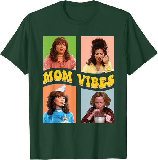 Retro Nineties Mom Vibes Vintage Mother's Day Shirt Women , Black, S T-Shirt - T-Shirt | Forest