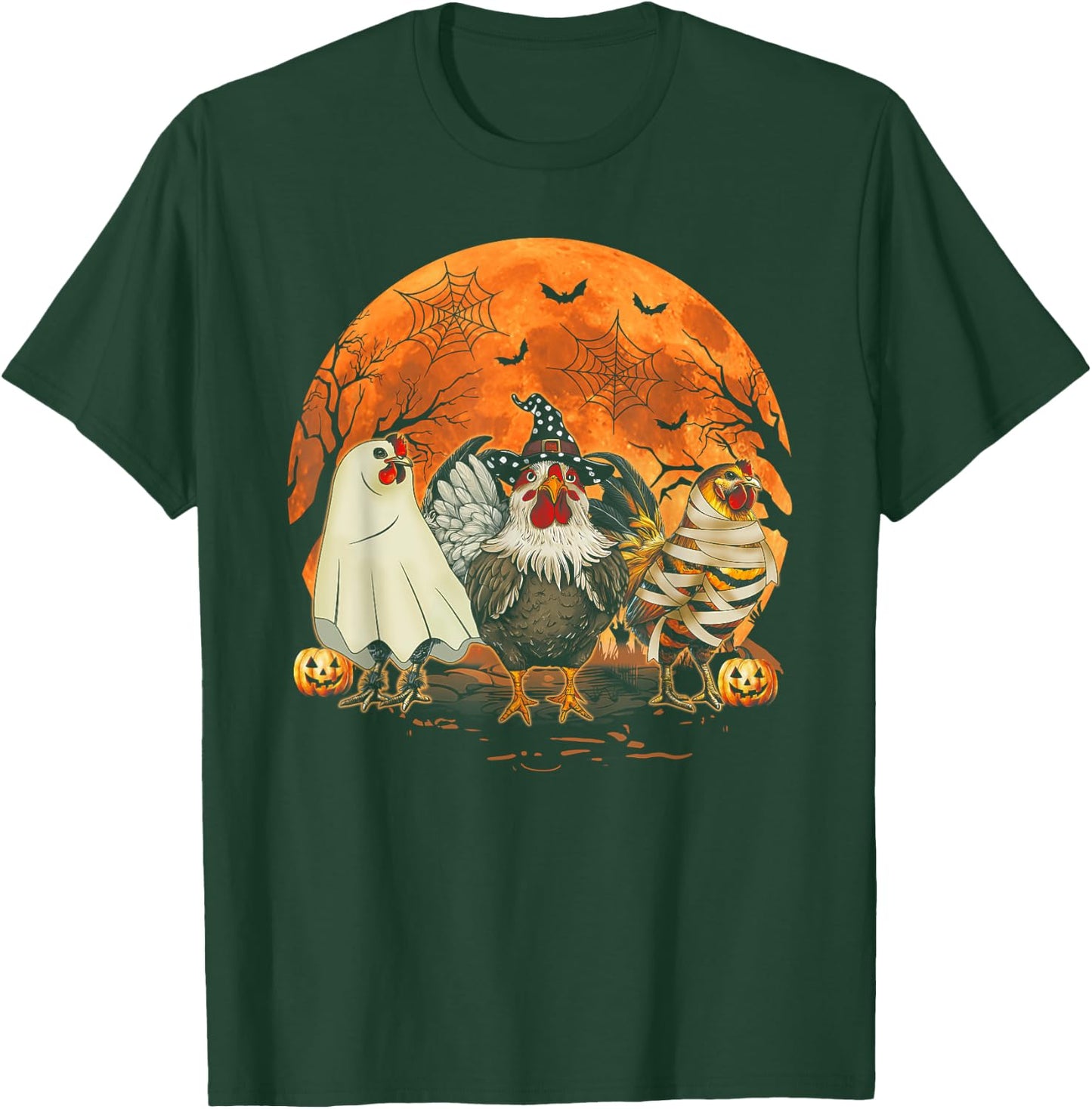 Funny Halloween Costume Farmers Spooky Chickens Witch T-Shirt - T-Shirt | Forest