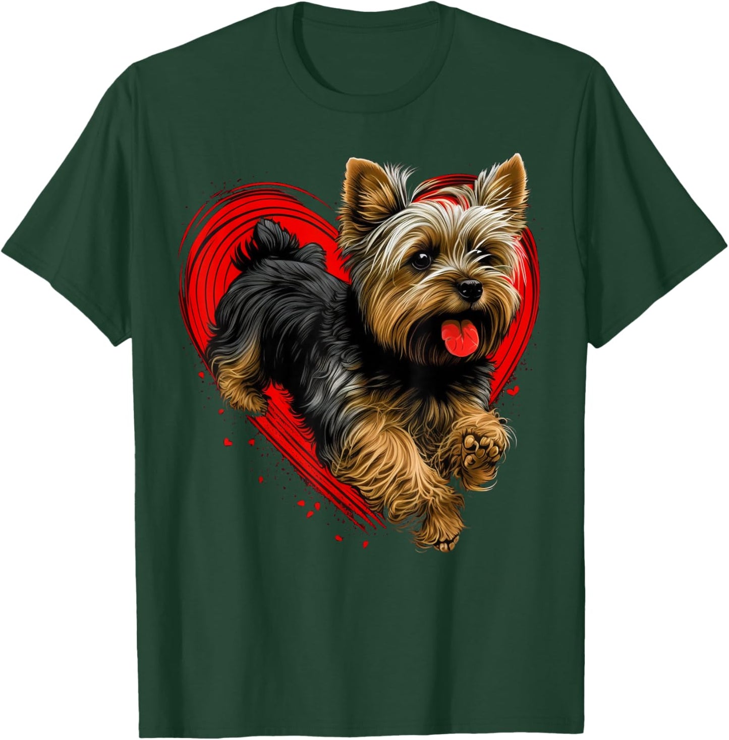 Cute Yorkshire Terrier Dog on Yorkshire Terrier Lover T-Shirt - T-Shirt | Forest