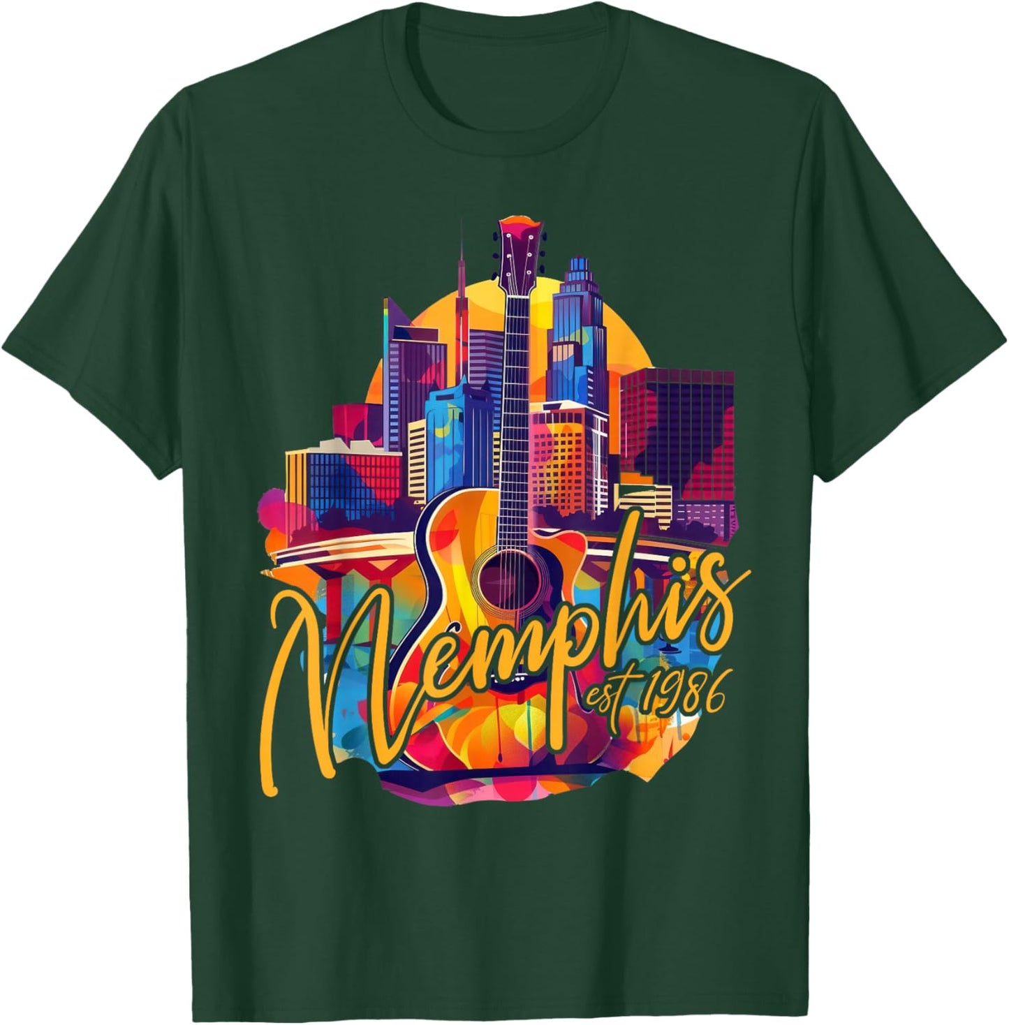 Memphis Tennessee TN | Skyline T-Shirt - T-Shirt | Forest