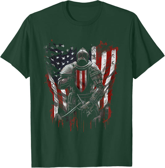 Crusader Templar Kneeling Crusader Templar Warrior Of Christ T-Shirt - T-Shirt | Forest
