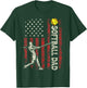 Softball Dad US Flag Gifts for Dad Men Patriotic Fathers Day T-Shirt - T-Shirt | Forest