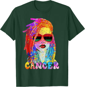 Cancer Girl Loc'd Hair Art Zodiac Birthday Black Woman T-Shirt - T-Shirt | Forest