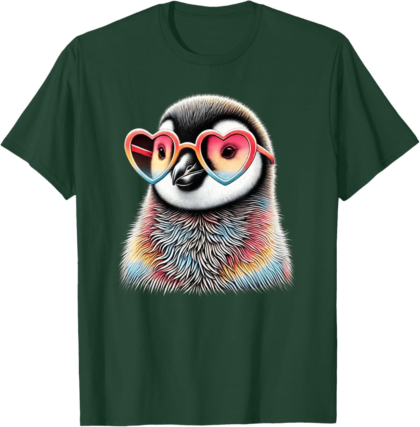 Cute Valentines Day Penguin Heart Sunglasses Boys Girls Kids T-Shirt - T-Shirt | Forest