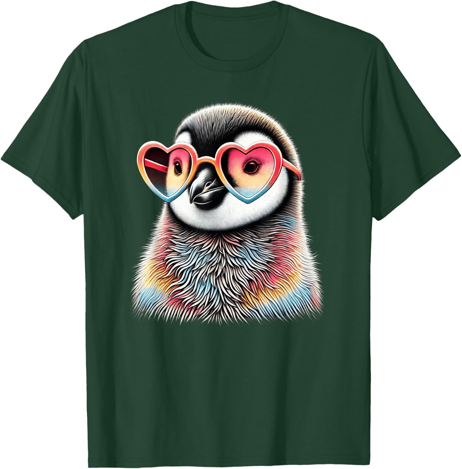 Cute Valentines Day Penguin Heart Sunglasses Boys Girls Kids T-Shirt - T-Shirt | Forest
