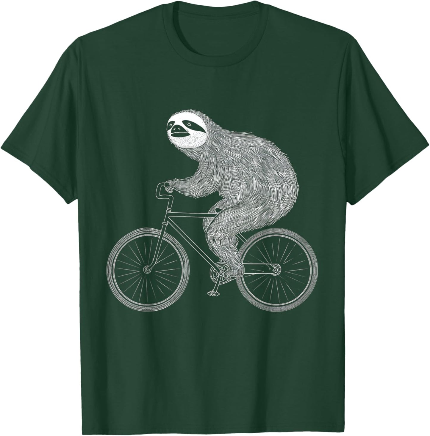 Sloth Riding Bike Funny Cycling Animal Bicycle Sloth Lover T-Shirt - T-Shirt | Forest
