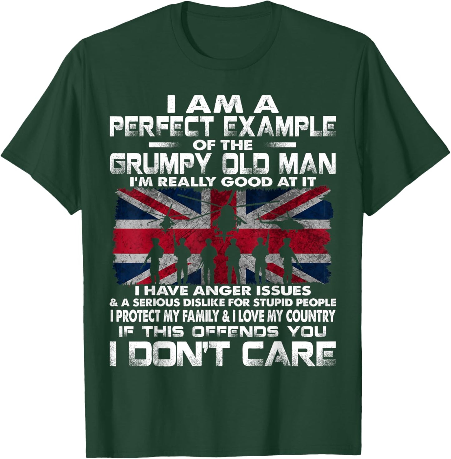 British Army Veteran Soldier Flag UK Armed Forces T-Shirt - T-Shirt | Forest
