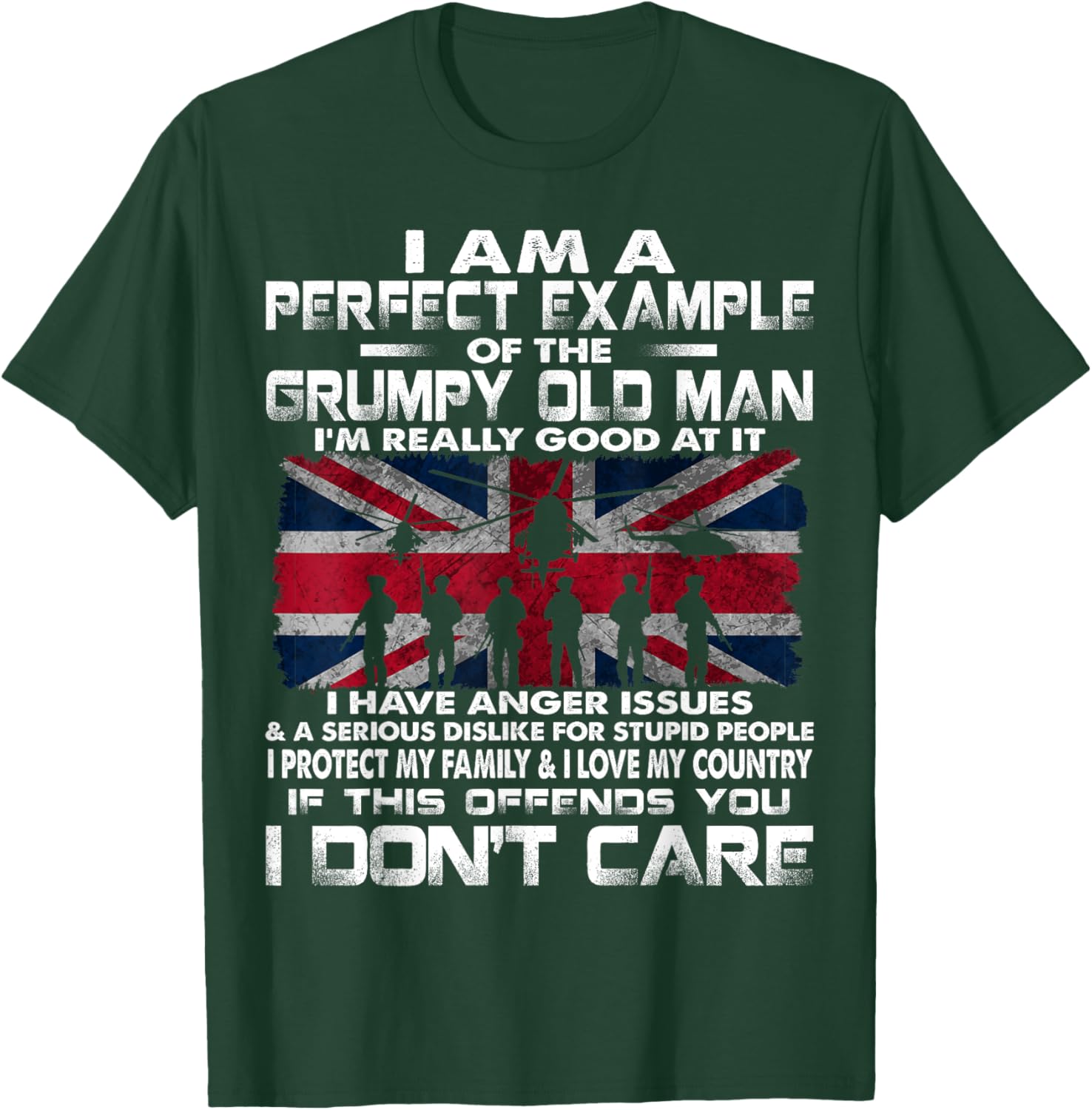 British Army Veteran Soldier Flag UK Armed Forces T-Shirt - T-Shirt | Forest