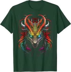 Dragon Abstract Colorful Animal Art Graphic Dragon T-Shirt - T-Shirt | Forest