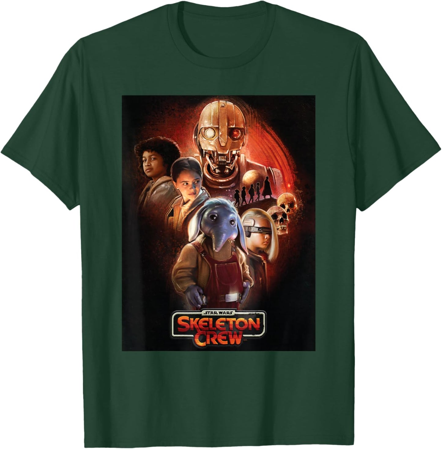 Star Wars Skeleton Crew Official Poster Art and Logo Disney+ T-Shirt - T-Shirt | Forest