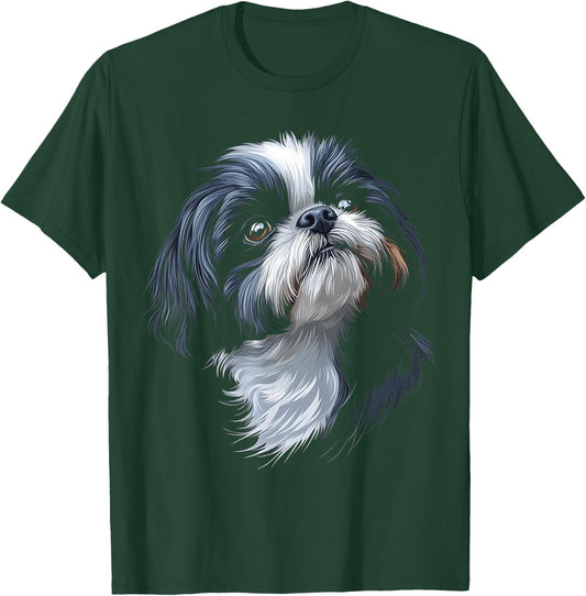 Shih Tzu Dog Motif Pet Art Shih Tzu Women Kids T-Shirt - T-Shirt | Forest