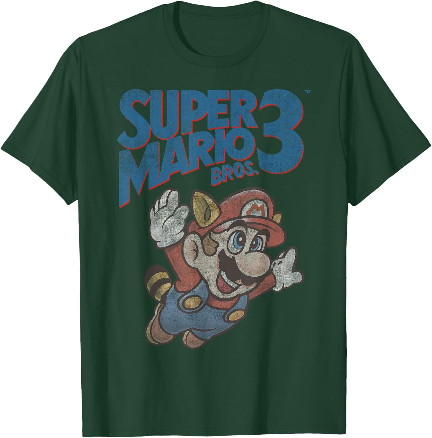 Super Mario 3 Flying Mario Vintage Distressed Poster T-Shirt - T-Shirt | Forest