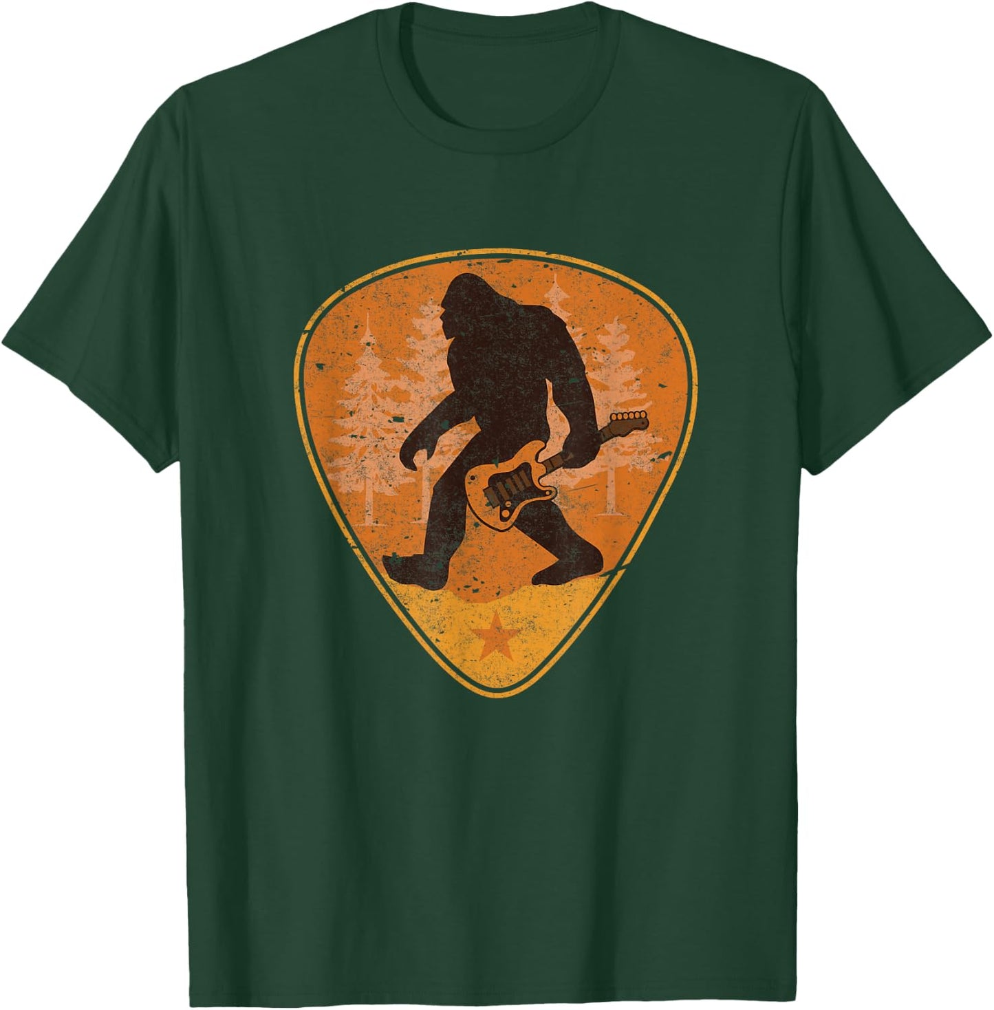 Bigfoot Guitar Sasquatch Yeti Shirt Guitarist Music Men T-Shirt - T-Shirt | Forest