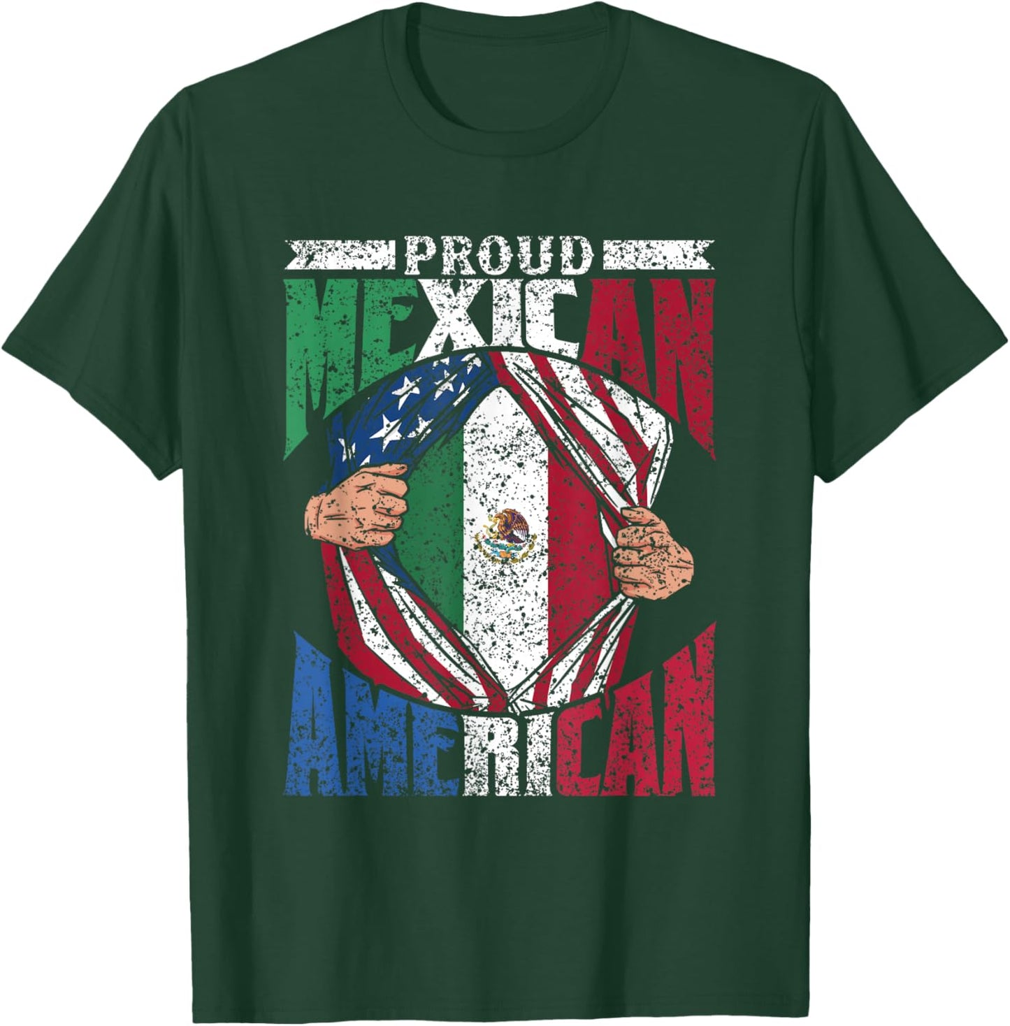 Proud Mexican American Us Mexican American T-Shirt - T-Shirt | Forest