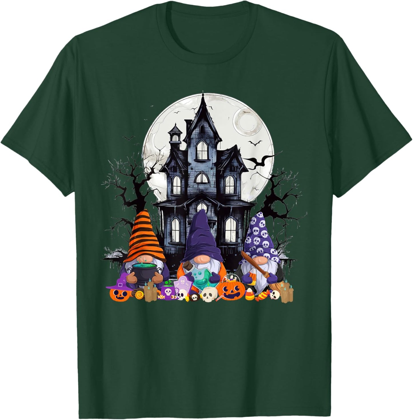 Gnome Witch Halloween Pumpkin Autumn Fall Holiday 2024 T-Shirt - T-Shirt | Forest