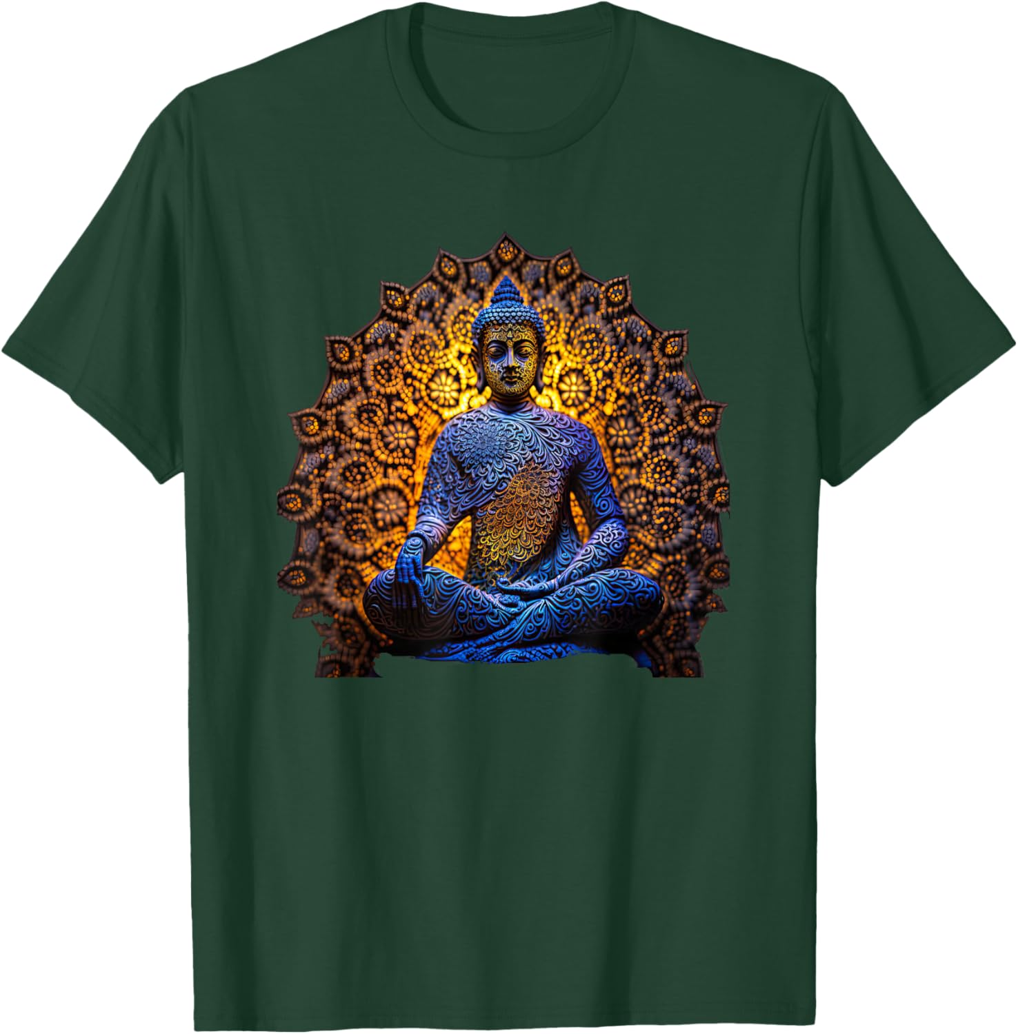 Buddha Statue Yoga Buddhist Zen Buddhism Meditation T-Shirt - T-Shirt | Forest