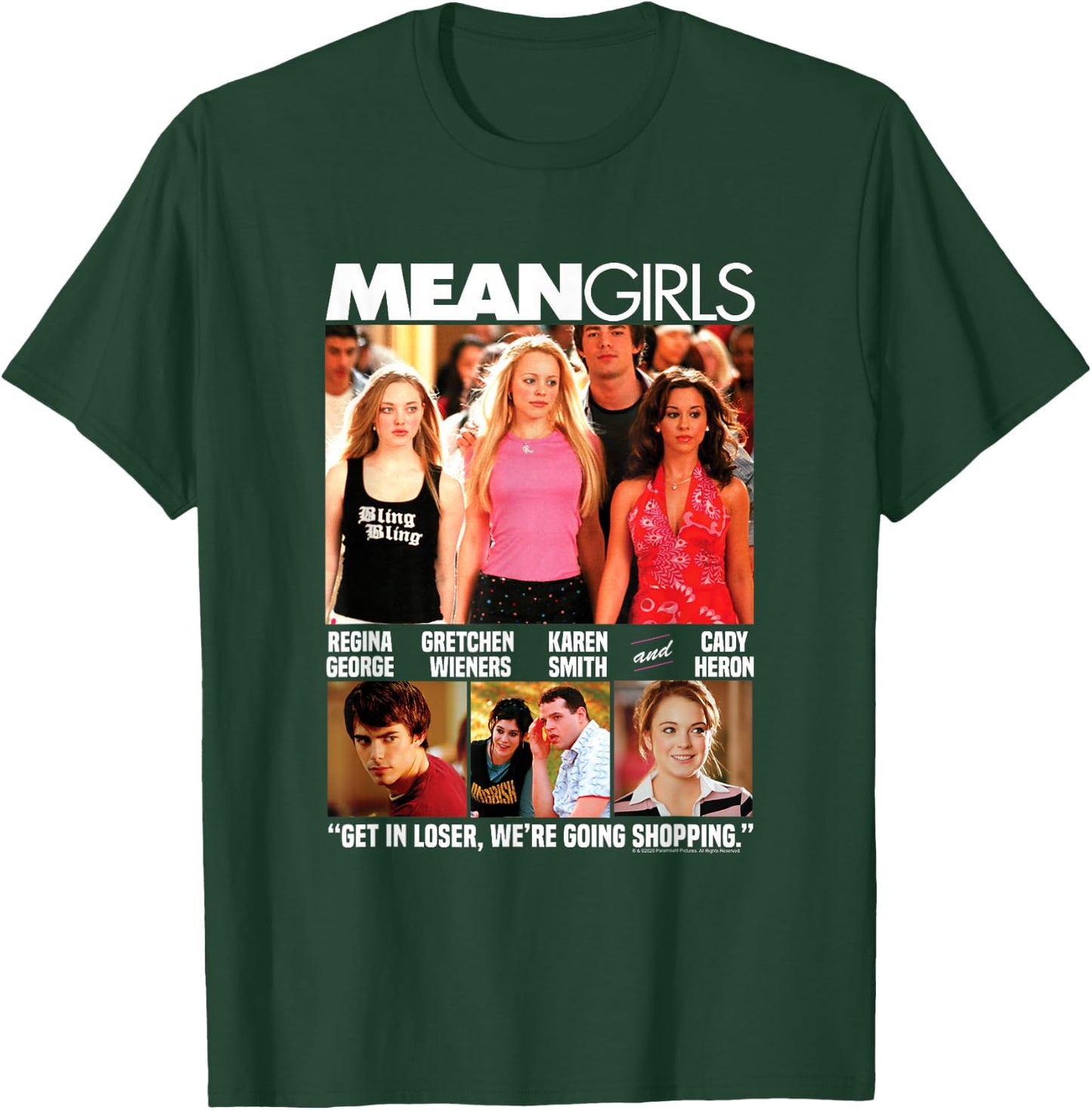 Mean Girls Movie Poster Photo Collage Y2K Movie T-Shirt - T-Shirt | Forest