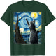 Van Gogh Starry Night Style Artistic Russian Blue Cat T-Shirt - T-Shirt | Forest