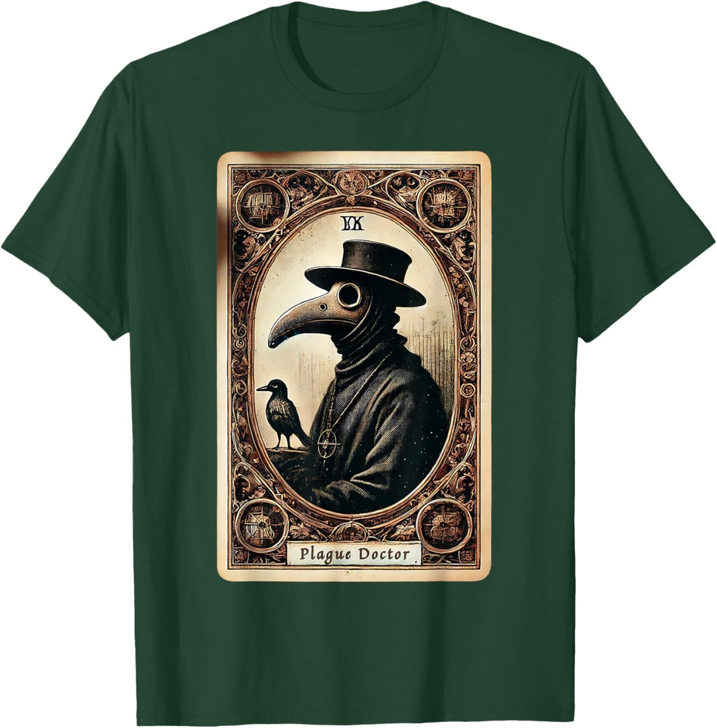 Plague Doctor Tarot Card Shirt Horror Death Occult Satanic T-Shirt - T-Shirt | Forest