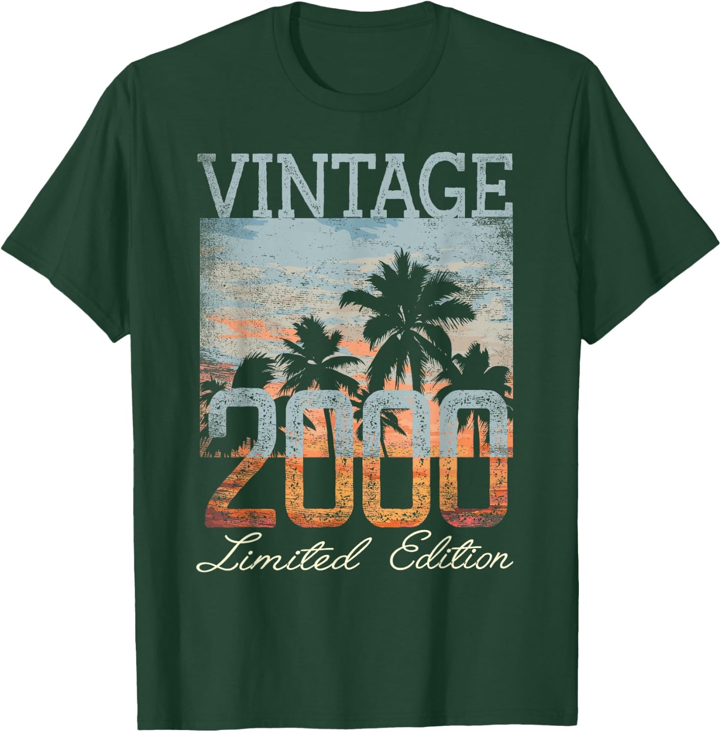 Vintage 2000 Limited Edition 25th Birthday 25 Year Old Gifts T-Shirt - T-Shirt | Forest