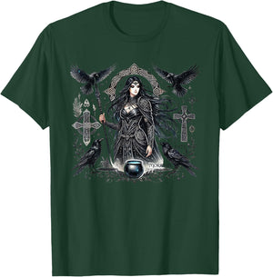 Mystical Morrigan: Embrace the Goddess Power of the Raven T-Shirt - T-Shirt | Forest