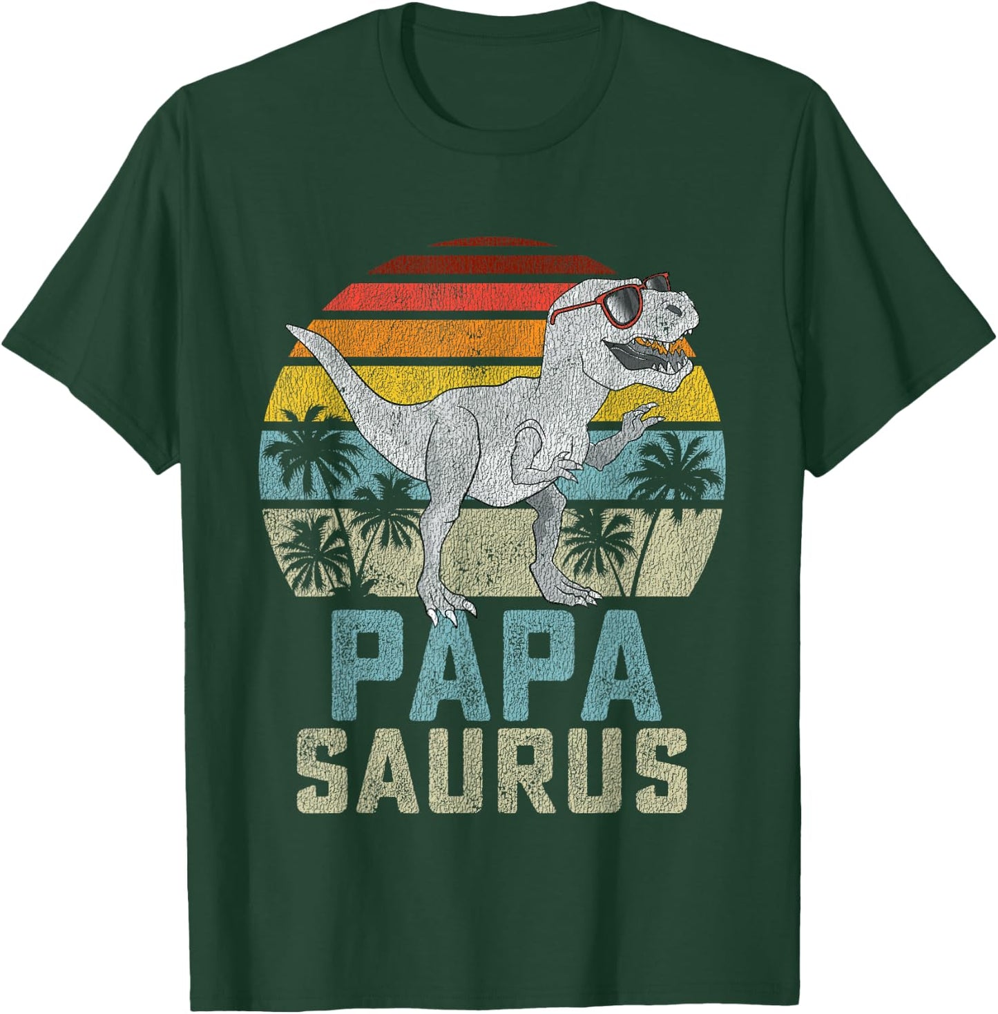 Papasaurus T Rex Dinosaur Papa Saurus Family Matching T-Shirt - T-Shirt | Forest