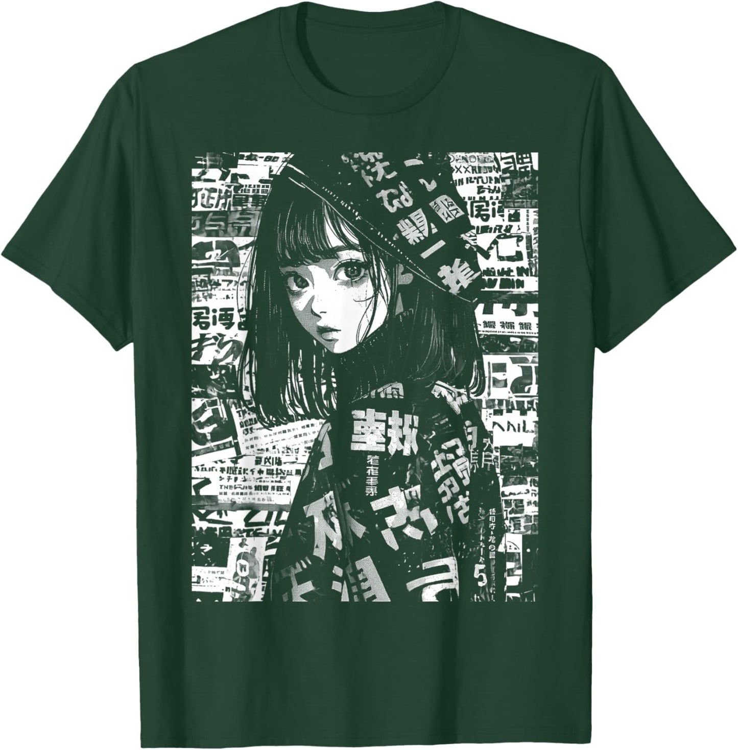 80s 90s Anime Manga Girl Kawaii Grunge Streetwear Harajuku T-Shirt - T-Shirt | Forest