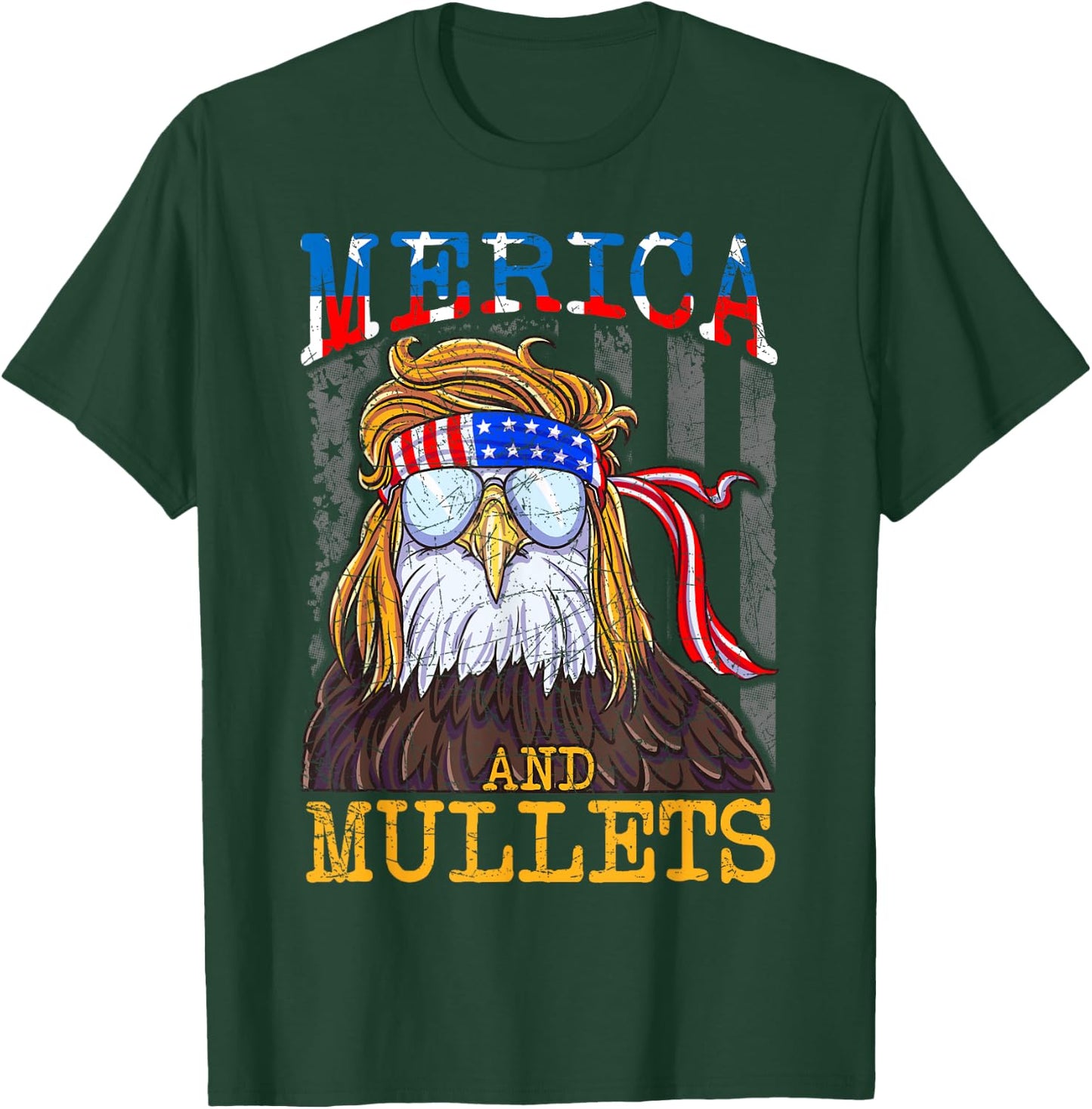 Eagle Mullet Merica Shirt, Funny Redneck Merica & Mullets T-Shirt - T-Shirt | Forest