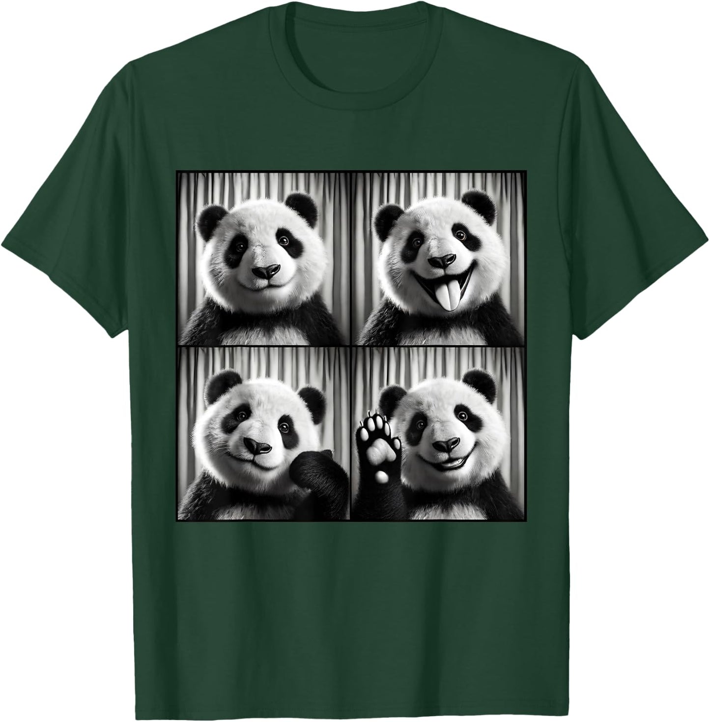Cute Panda Selfie Photo Funny Photobooth Panda Lover T-Shirt - T-Shirt | Forest
