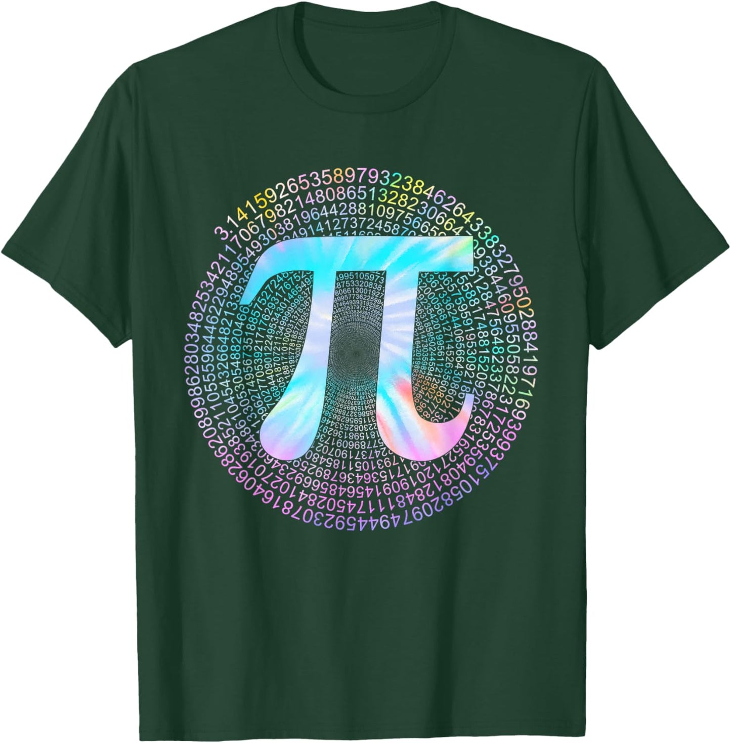 Tie Dye Pi 3,14 Pi Number Symbol Math Science Pi Day T-Shirt - T-Shirt | Forest