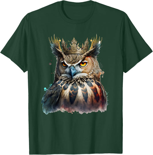 Funny king animal men owl T-Shirt - T-Shirt | Forest