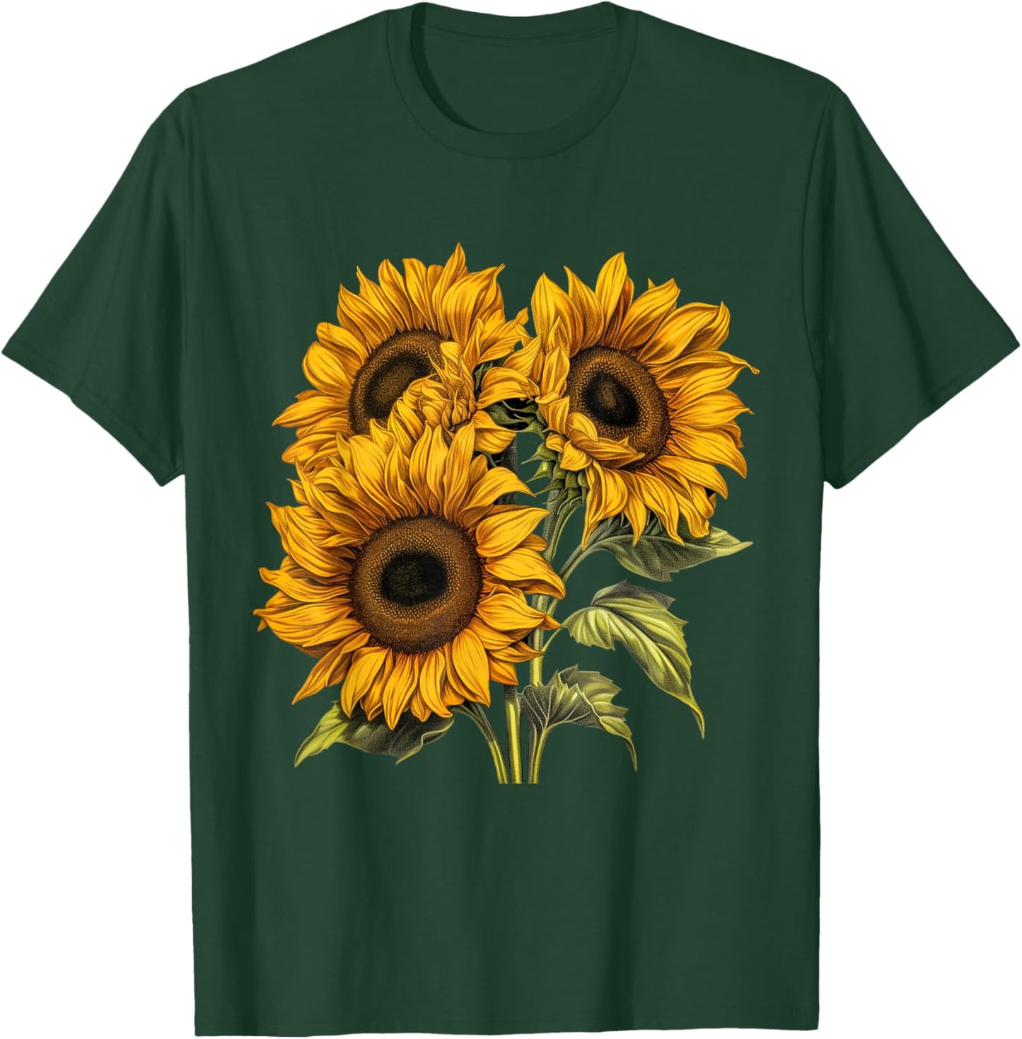 Yellow Sunflower Cute summer Sun flowers Floral Positivity T-Shirt - T-Shirt | Forest