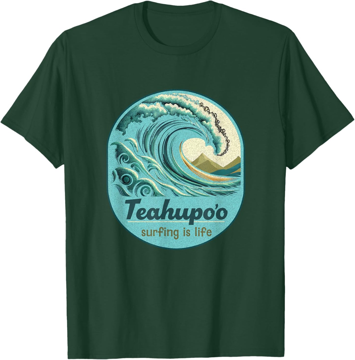 Teahupoo Surfing French Polynesia Tahiti Teahupo'o Souvenir T-Shirt - T-Shirt | Forest