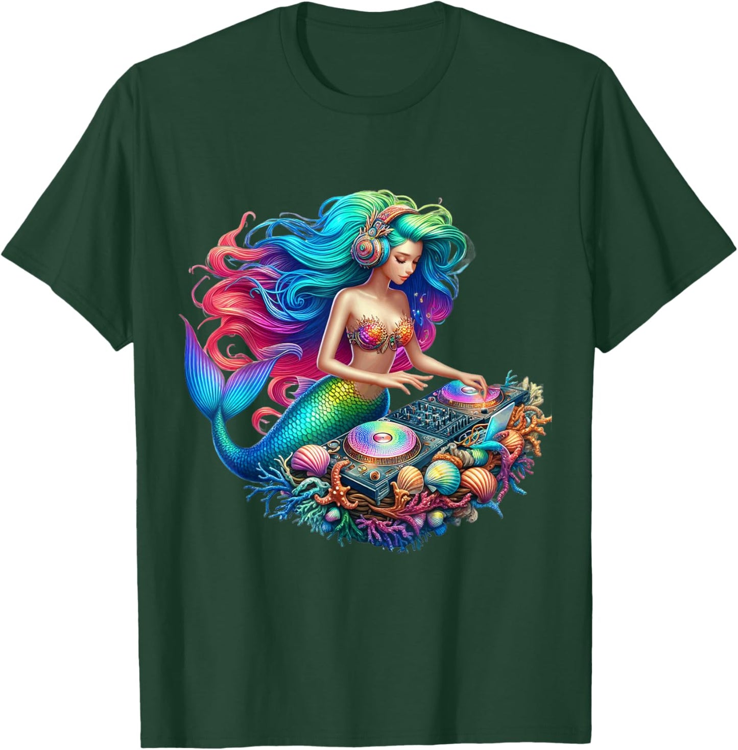 Underwater Mermaid DJ - EDM Music Lover T-Shirt - T-Shirt | Forest