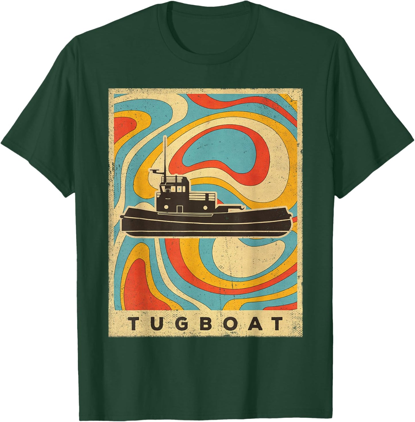 Vintage Tugboat Retro Gift T-Shirt - T-Shirt | Forest