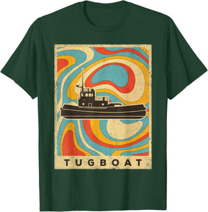 Vintage Tugboat Retro Gift T-Shirt - T-Shirt | Forest