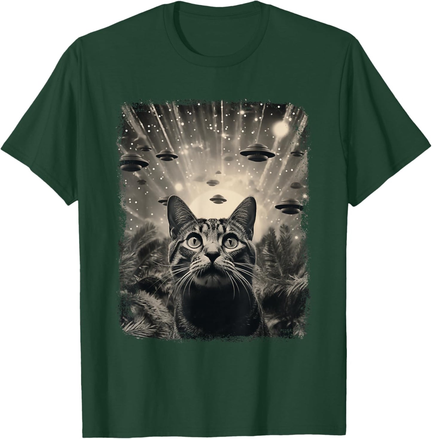Alien UFO Selfie Katze T-Shirt - T-Shirt | Forest