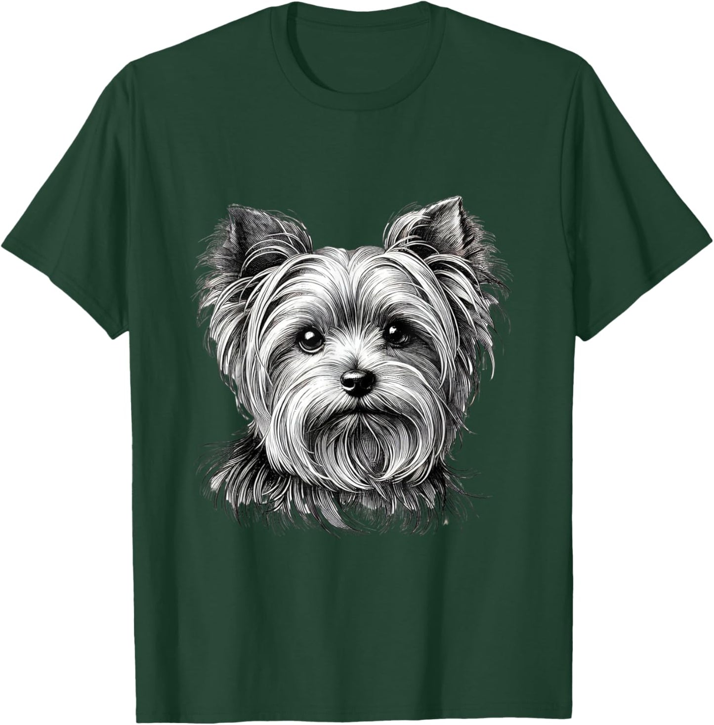 Yorkie Dog Face Illustration for Dog Lovers T-Shirt - T-Shirt | Forest