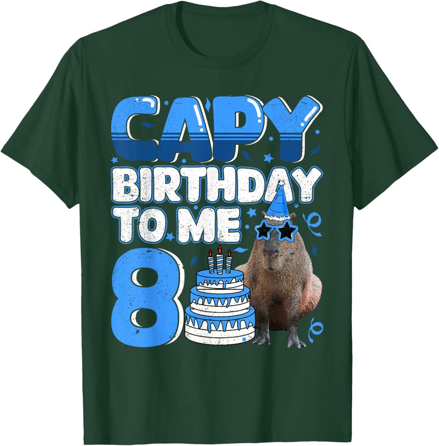 8 Years Capy Birthday to me Capybara 8th Birthday T-Shirt - T-Shirt | Forest