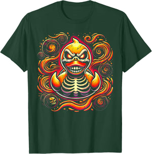 Evil Skeleton Duck Spooky Halloween Rubber Duck Art T-Shirt - T-Shirt | Forest