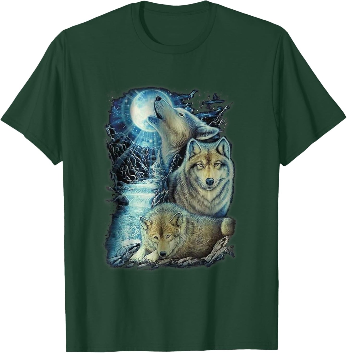 Vintage wolf Shirt wolf women Lovers for boys and girls T-Shirt - T-Shirt | Forest