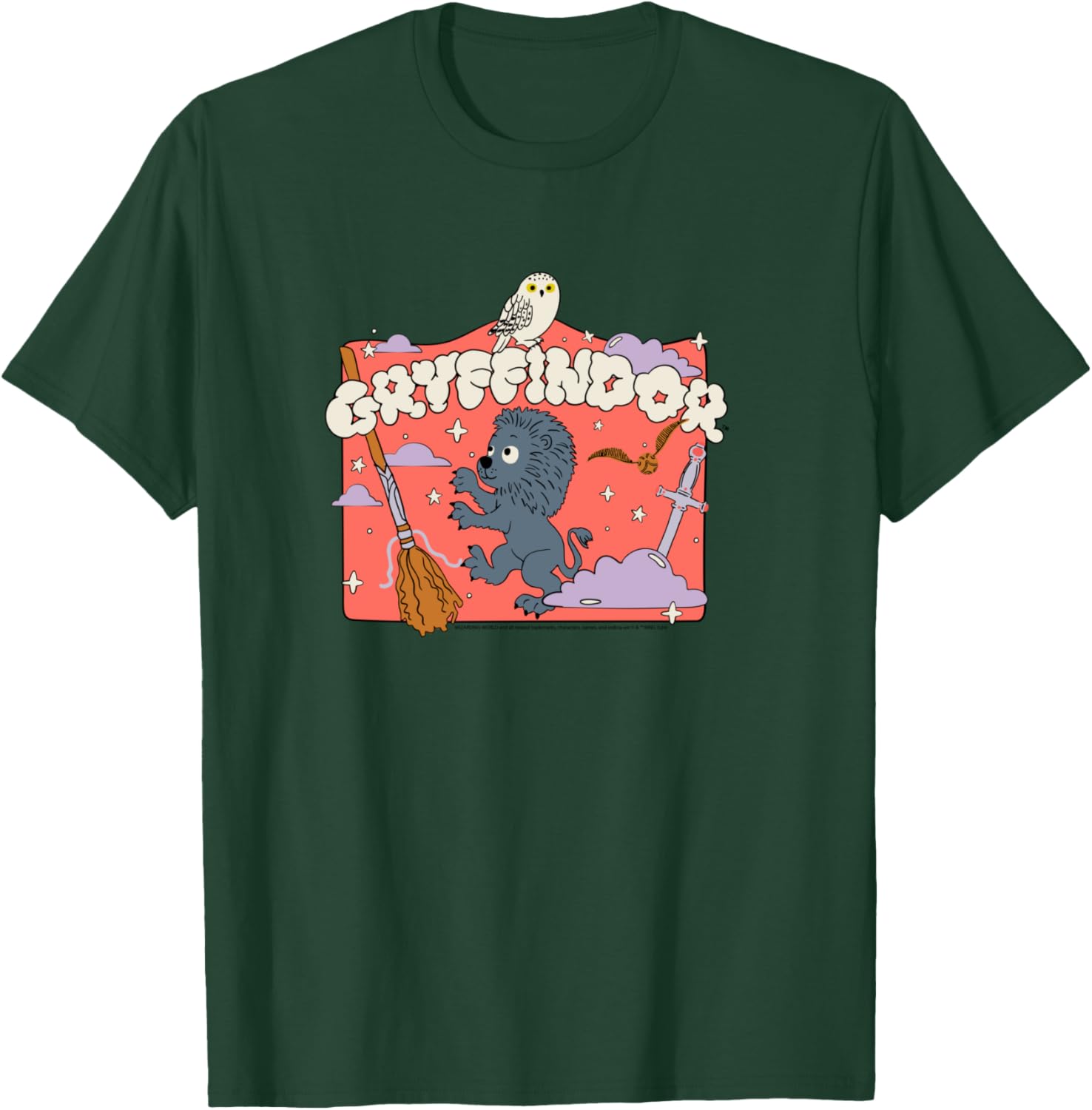 Amazon Essentials Harry Potter Hogwarts Gryffindor House Cartoon Scene T-Shirt - T-Shirt | Forest