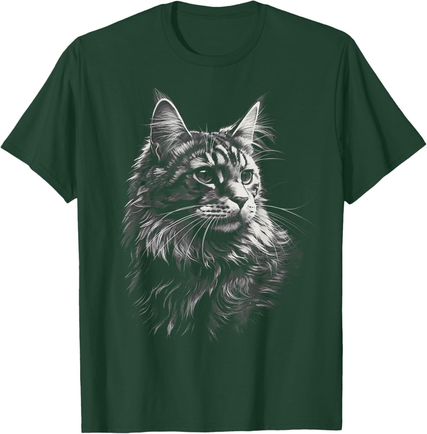 Maine Coon Cat Eyes Kitty Kitten Cat Artwork Cat Face T-Shirt - T-Shirt | Forest