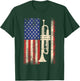 Trumpet USA American Flag Shirt Jazz Music Vintage Men T-Shirt - T-Shirt | Forest