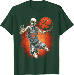 Spooky Basketball Player Skeleton Halloween Men, Women, Kids T-Shirt - T-Shirt | Forest