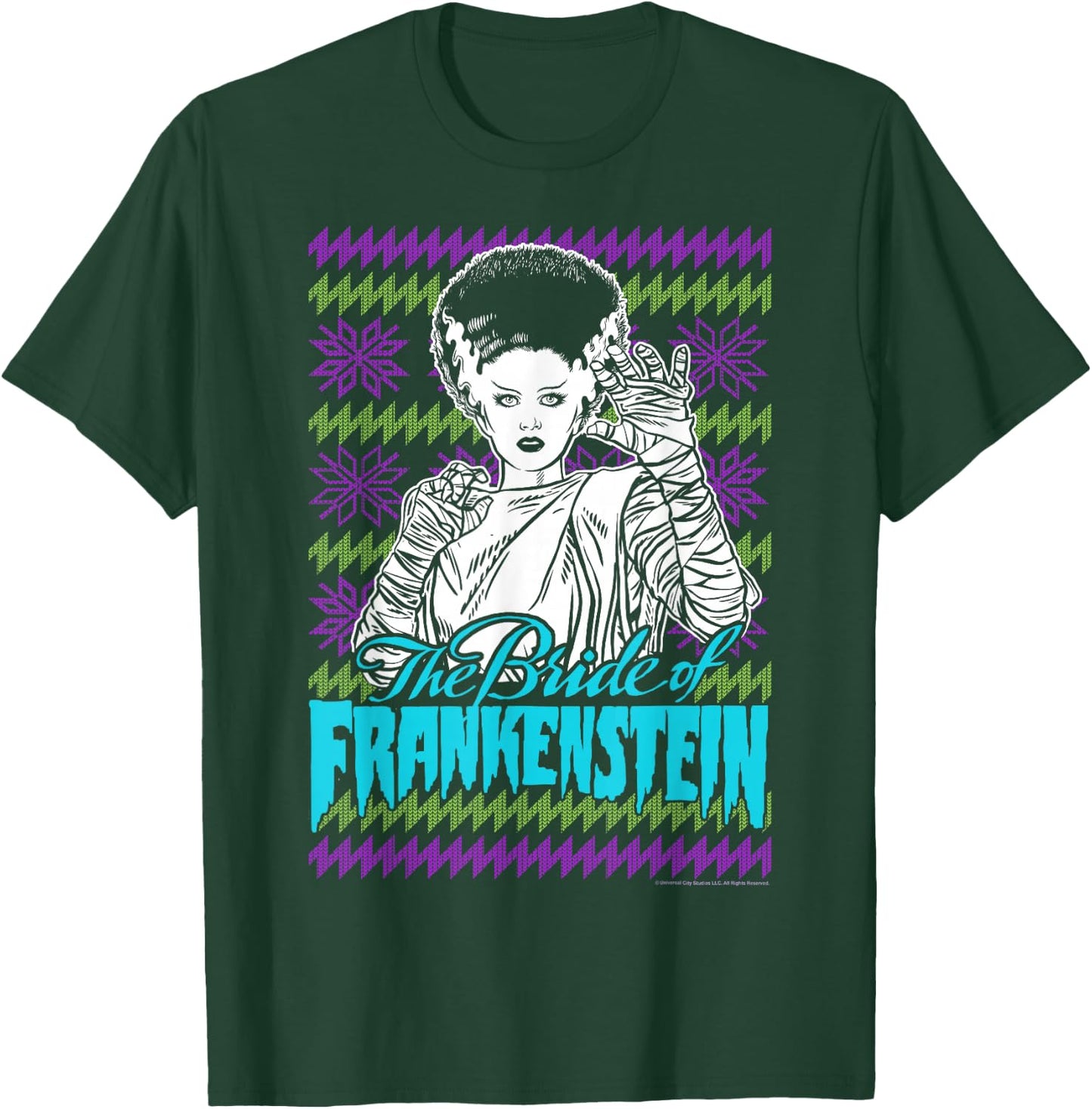 Universal Monsters Christmas The Bride Of Frankenstein C2 T-Shirt - T-Shirt | Forest