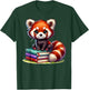Red Panda Books Lover Reading Bookworm T-Shirt - T-Shirt | Forest