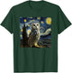 Owl Starry Night Van Gogh Painting Moon Owls Owl Lover T-Shirt - T-Shirt | Forest