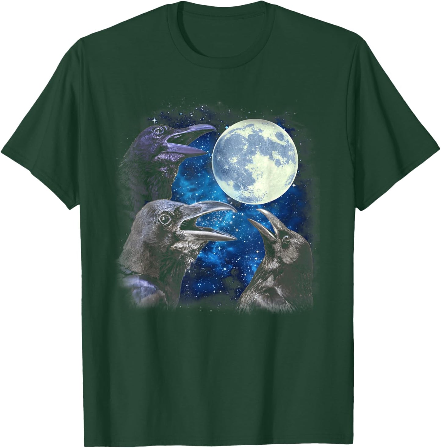 Crows Howling At The Moon - Funny Crow Bird T-Shirt - T-Shirt | Forest